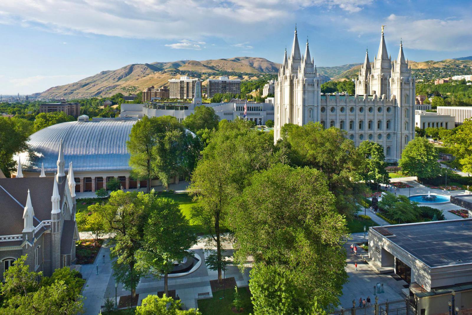 Het centrale punt van Salt Lake City is Temple Square.
