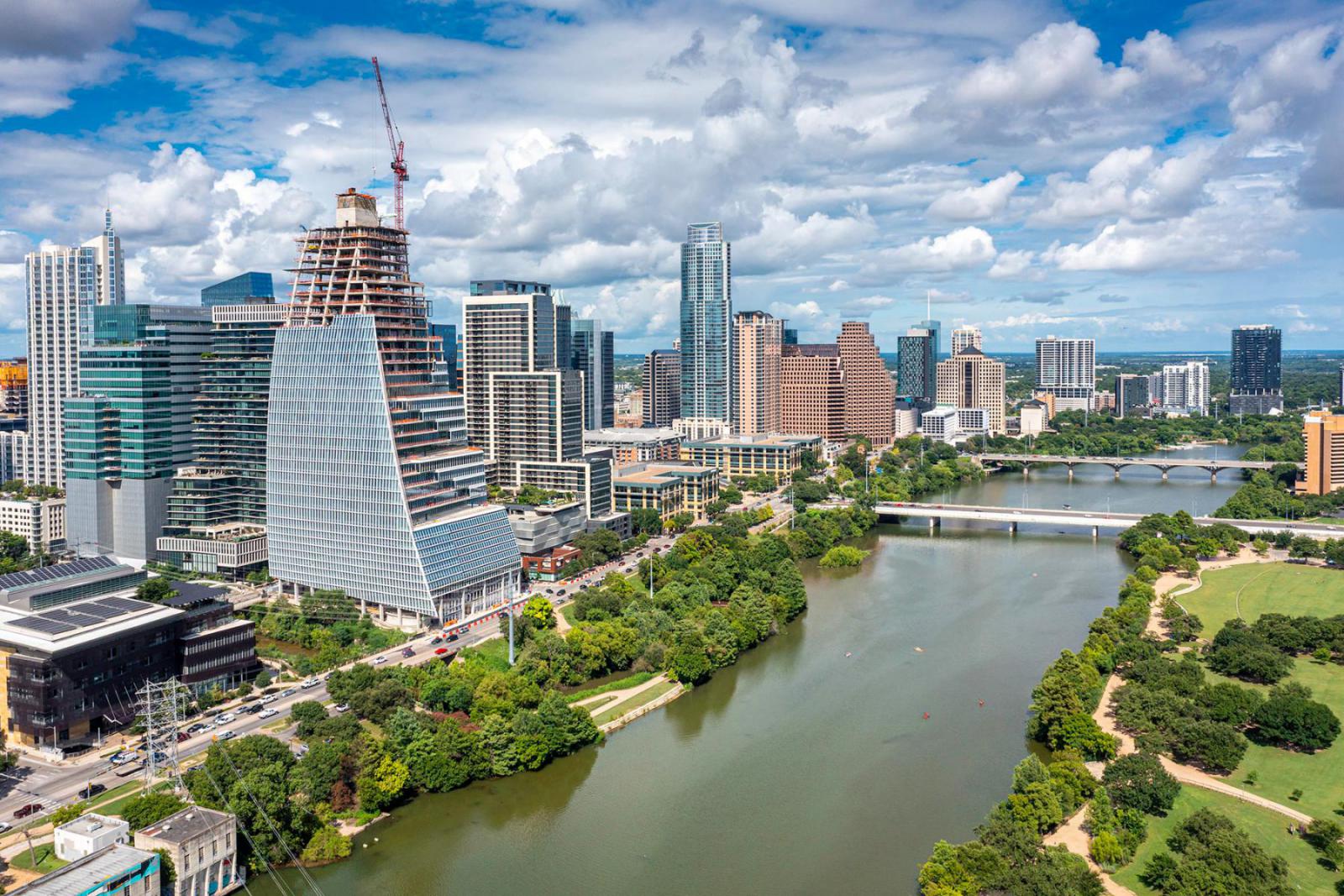 In de skyline van Austin vind je veel moderne hoogbouw | iStock - Michael Warren