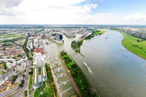 Düsseldorf vanaf een andere hoogte