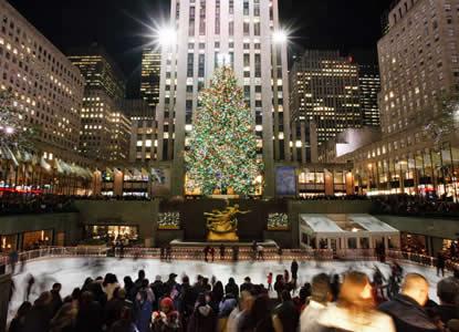 Spektakel in winters Manhattan