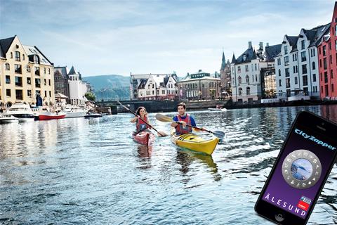 Vers van de updatepers: de Ålesund cityguide-app