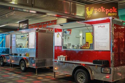 Foodcarts brengen streetfood naar het vliegveld van Portland