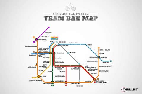 Amsterdam heeft nu een eigen Tram Bar Map