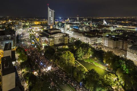 Leipzig in het teken van Vreedzame Revolutie