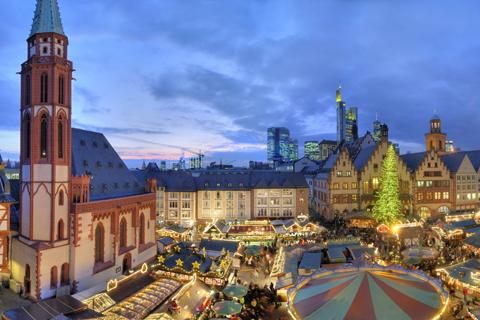 Feestelijke kerstsfeer in Frankfurt am Main