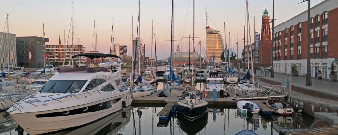 Stap op de fiets in kuststad Bremerhaven