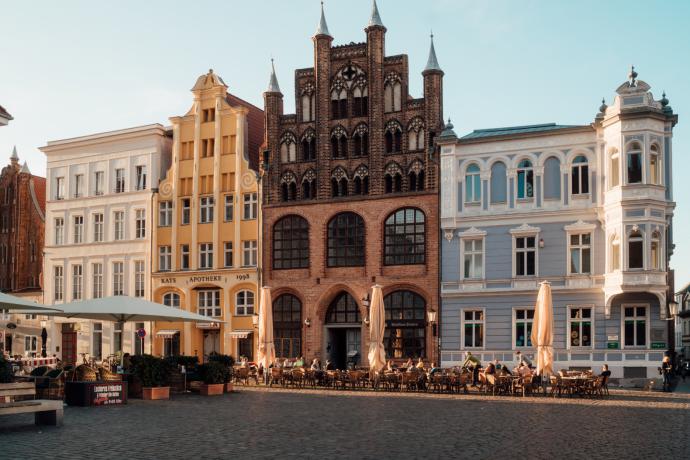 De historische Altstadt van Stralsund